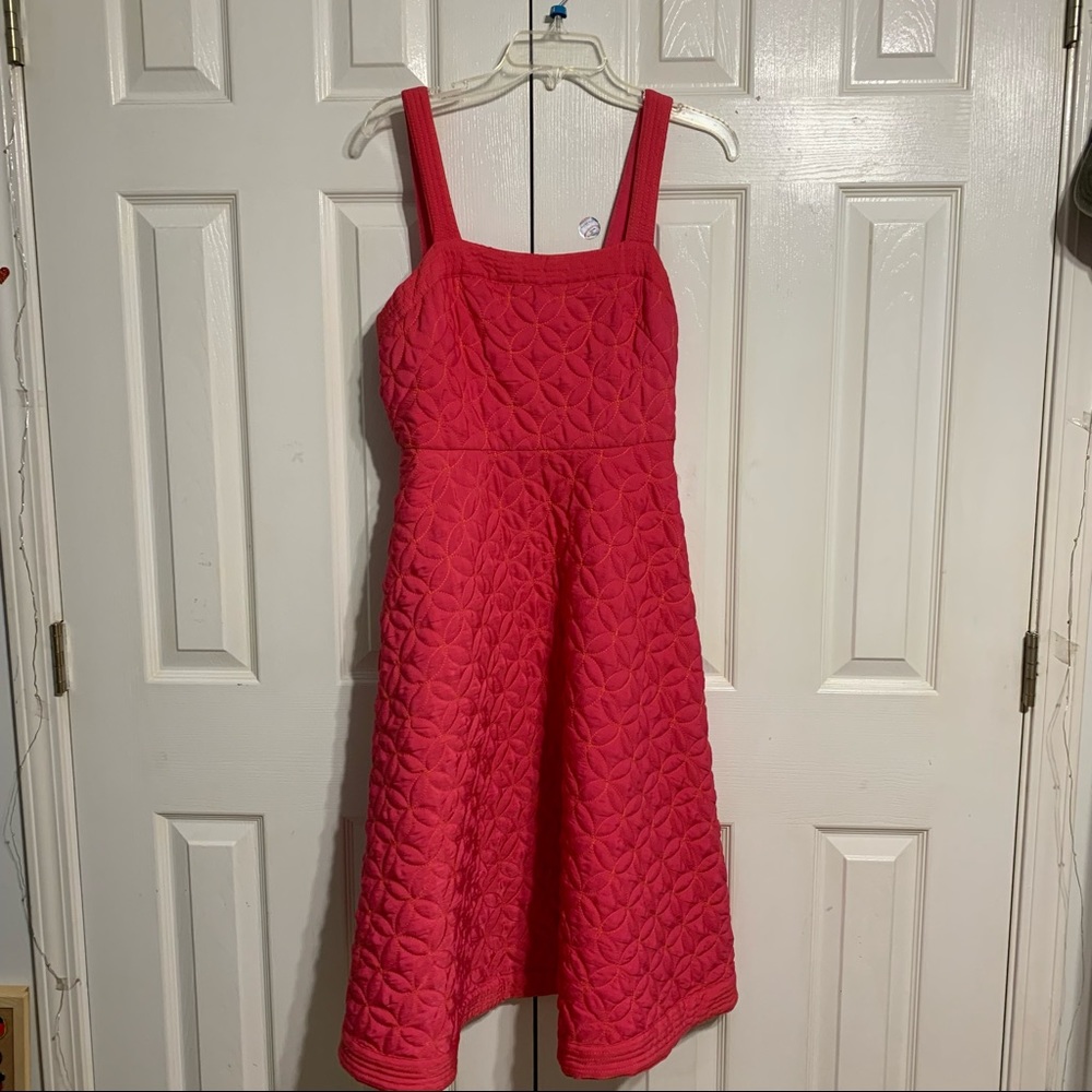 Anthropologie Hot Pink Quilted Dress